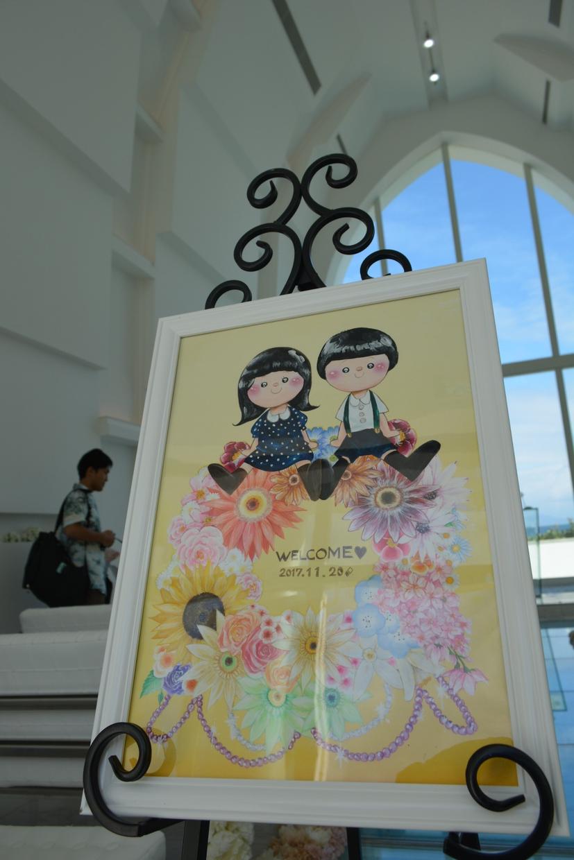 結婚式のウェルカムボードを描きます 結婚式での思い出を特別な1枚にして、来る方をお出迎えします。