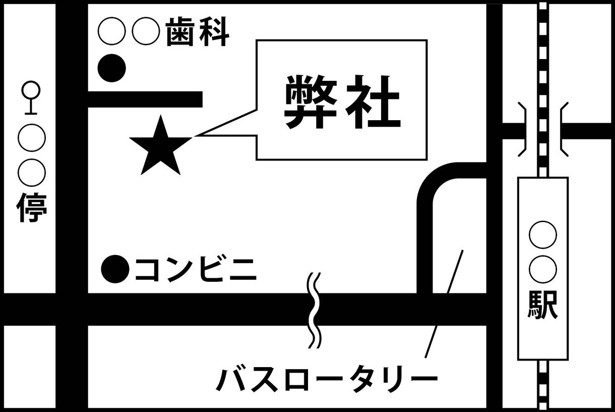 わかりやすくて見やすい★お気軽★シンプルな地図制作☆モノクロ・単色☆ai jpg