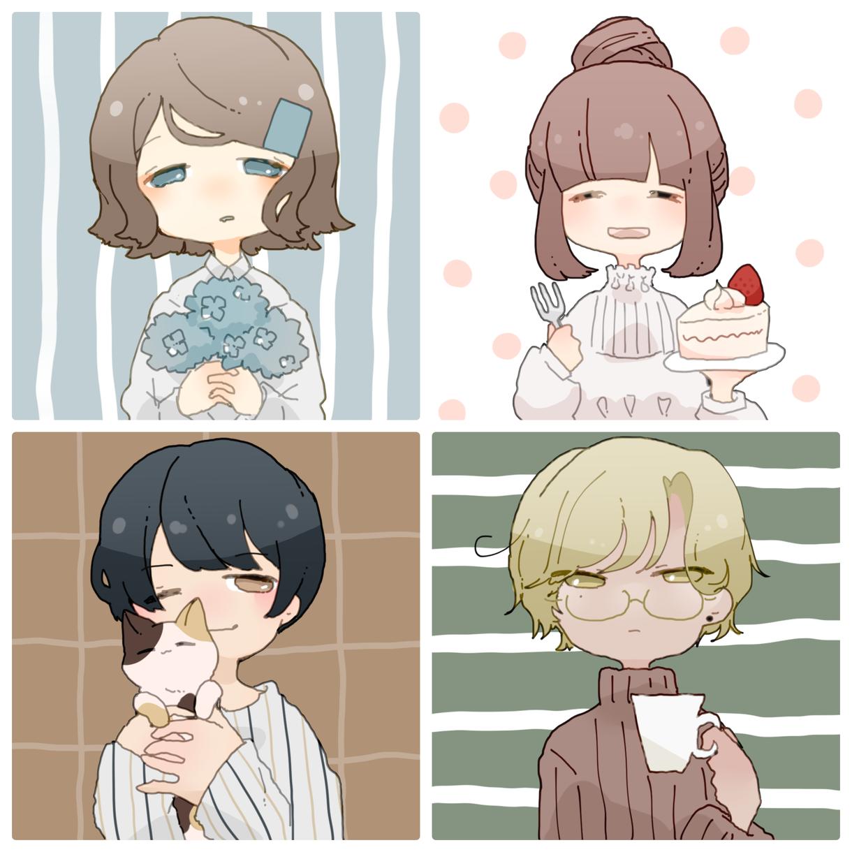 アイコンイラスト制作します ゆるふわタッチでほんわかアイコン