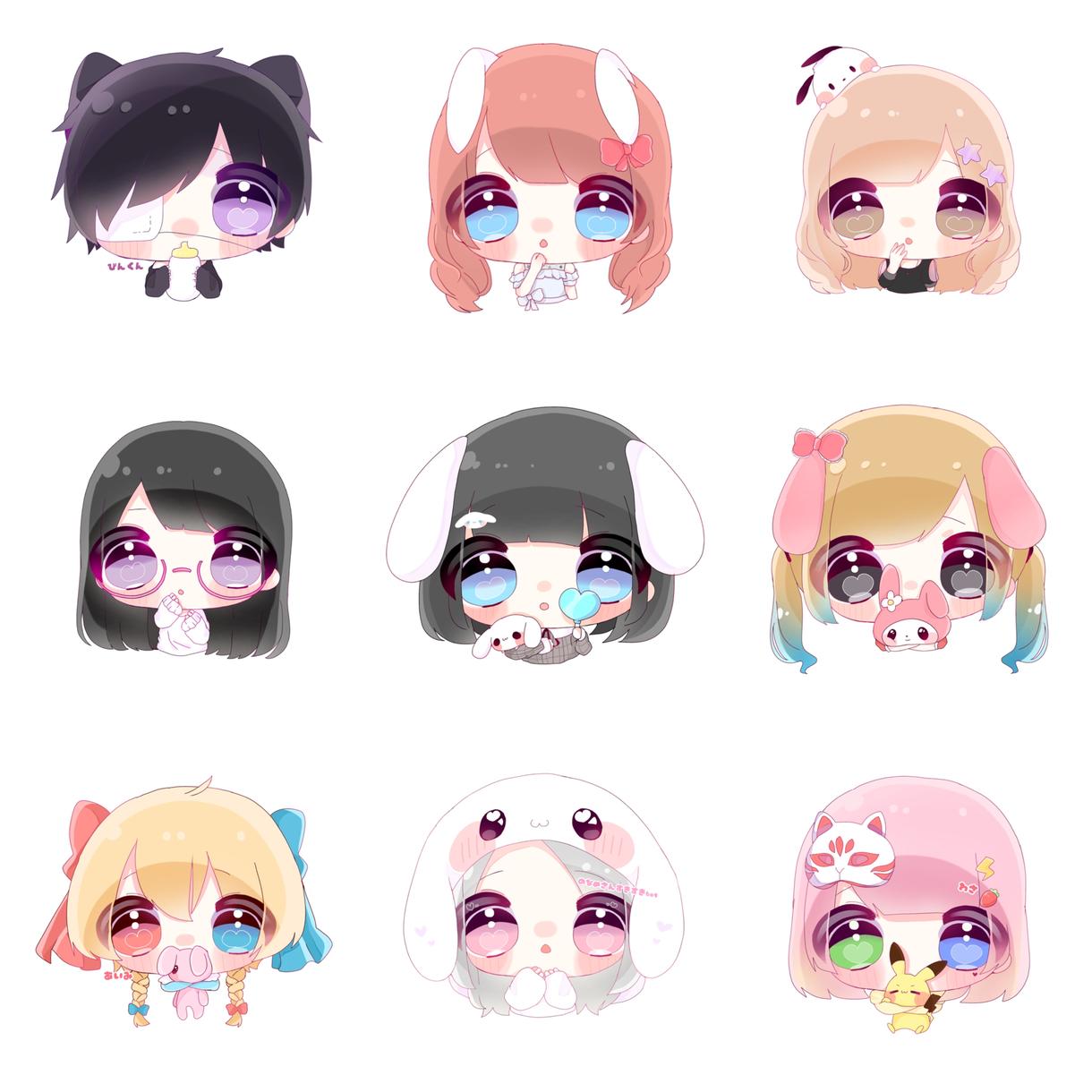 SNS用アイコンイラスト承ります 【ワンコイン】ゆるーい絵柄₍ ᐢ •︠ ꒳•︡ ᐢ ₎