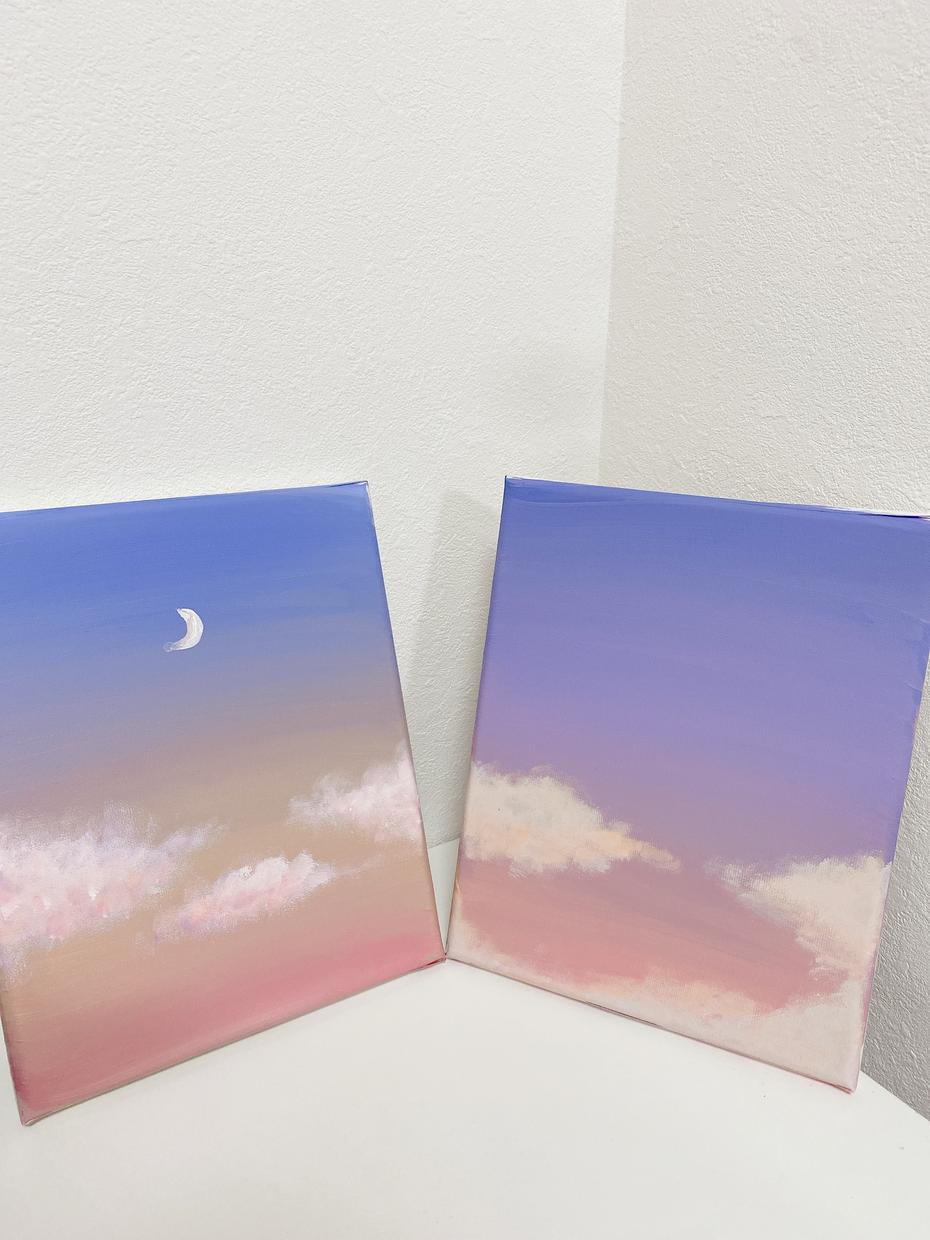 空のグラデーション原画 一点物 お描きします アクリルのグラデーションが貴方の部屋を彩ります イラスト作成 ココナラ