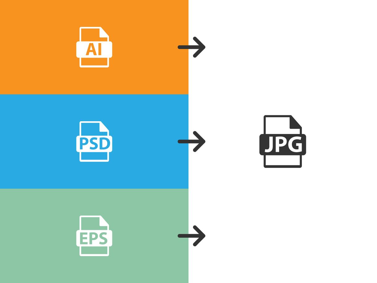 イラレなどAdobe系ソフトのデータを、JPEGデータなどお望みの形式にコンバートします。