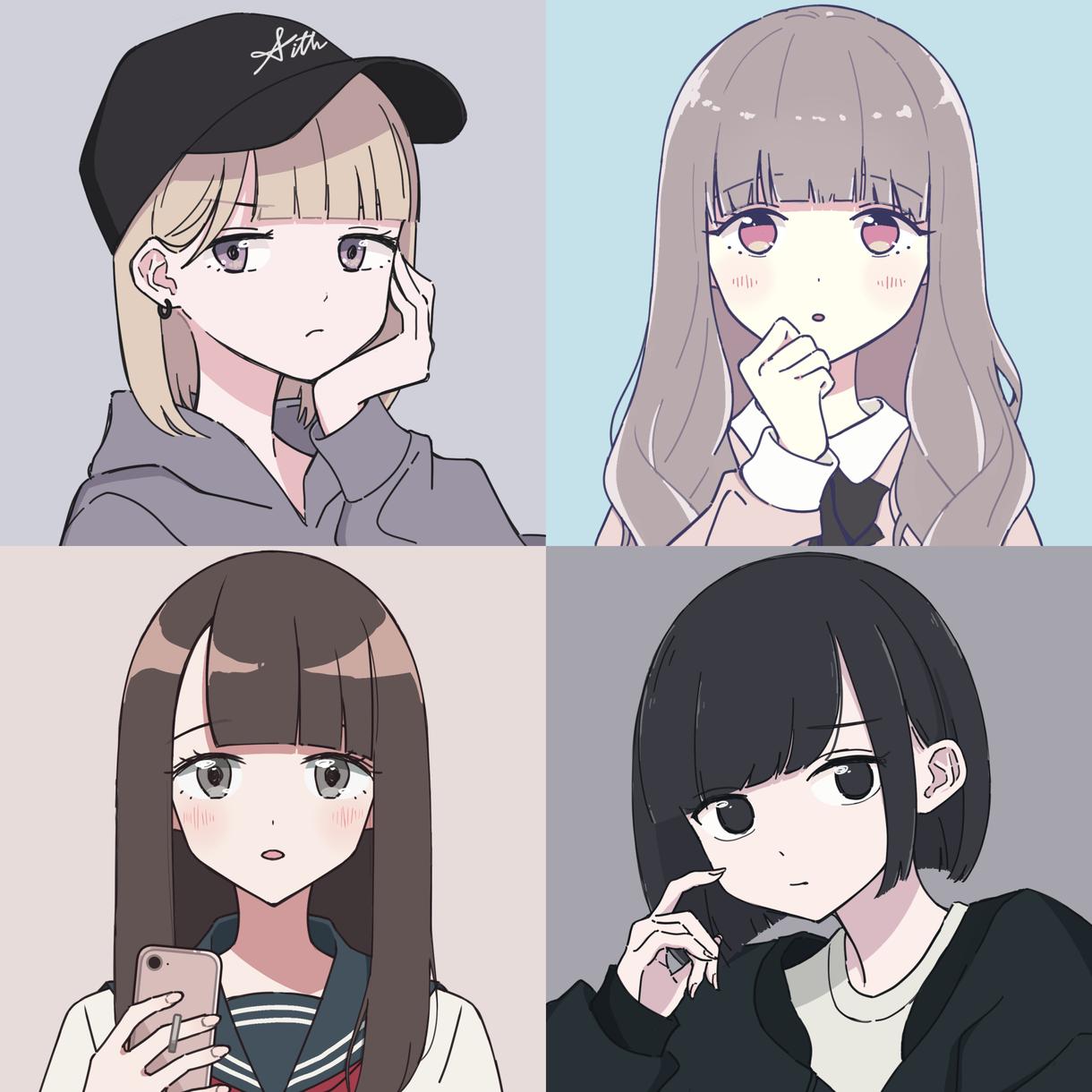 シンプルで可愛いアイコン描きます Snsなどに使いやすいアニメ風イラスト アイコン作成 ココナラ