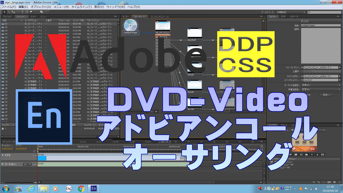 動画をdvd Video化オーサリングします Adobe Encore Csを使用したプロ仕様 動画データ変換 ディスク化 ココナラ