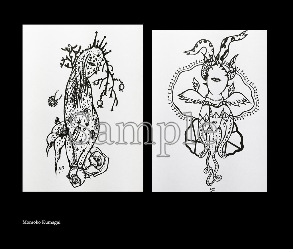 クールなモノクロイラスト描きます 誰とも被らないモノクロアートデザイン。