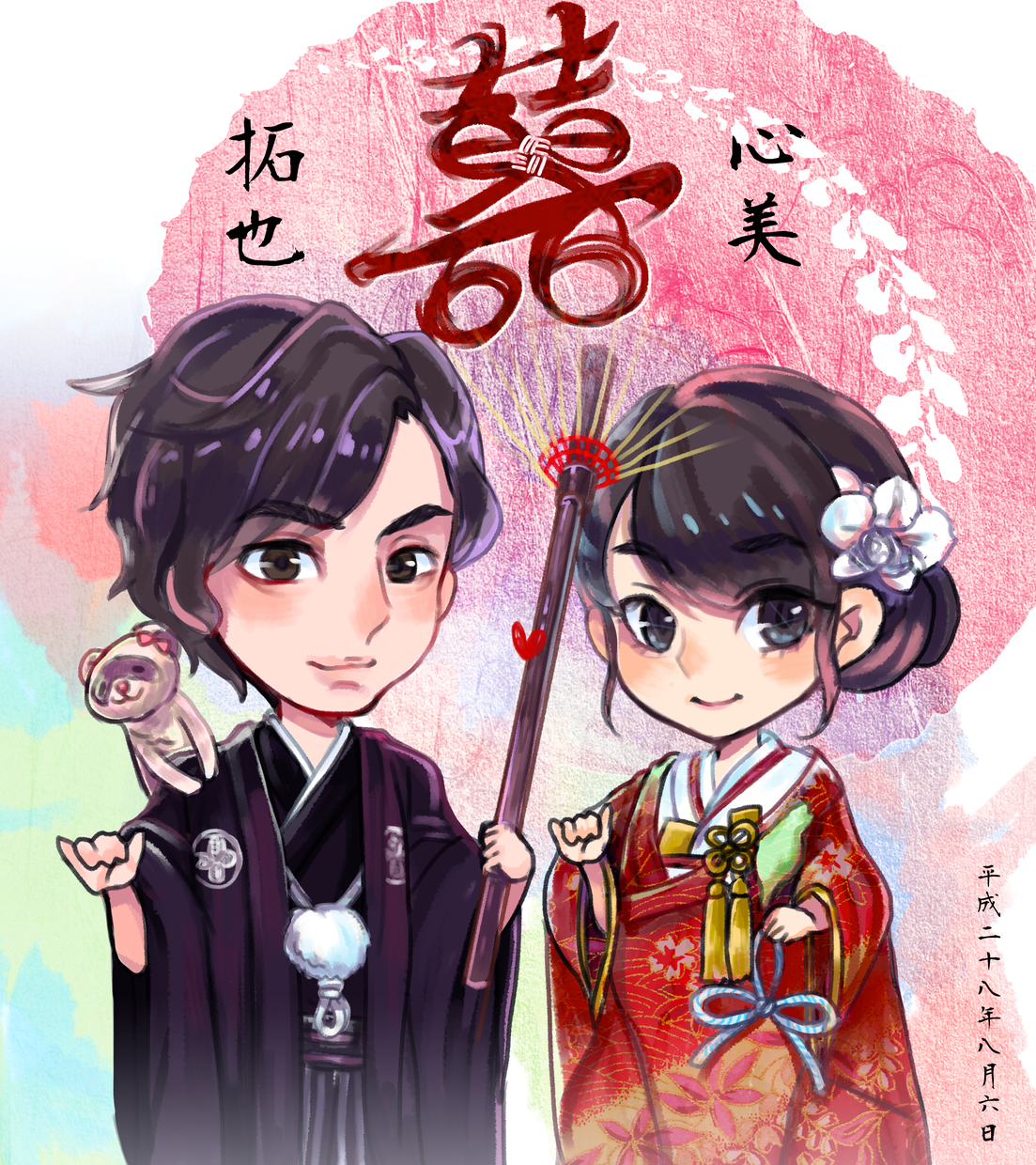 似顔絵(結婚式に使うのもOK)