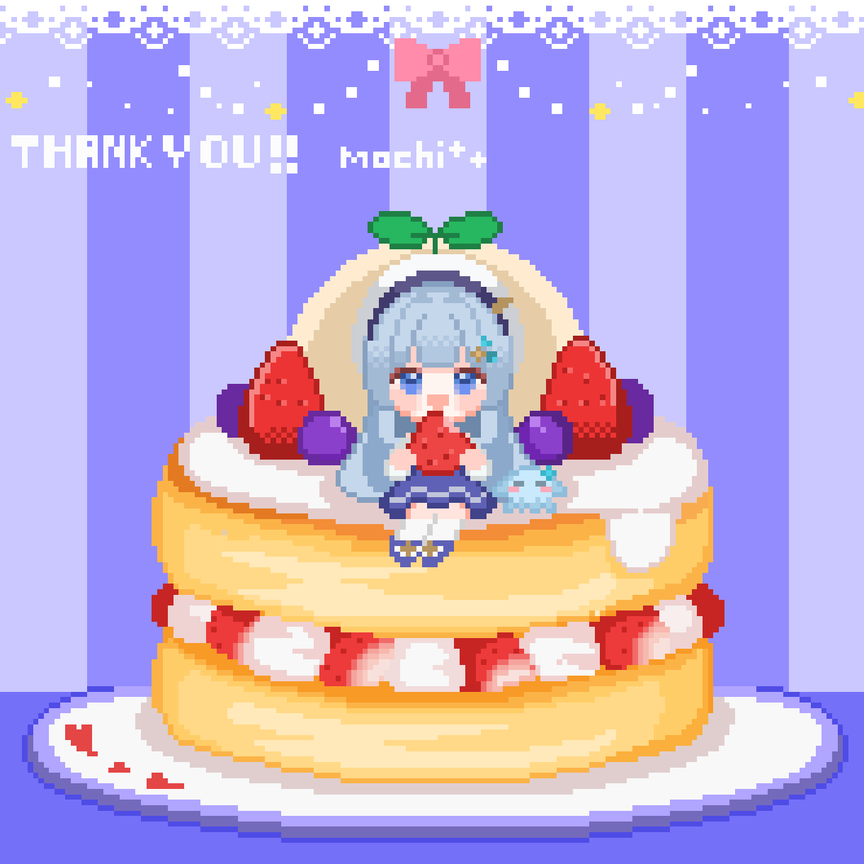 ミニキャラがかわいいドット絵×パンケーキつくります Vtuber活動／個人用／プレゼント用にも! イメージ1