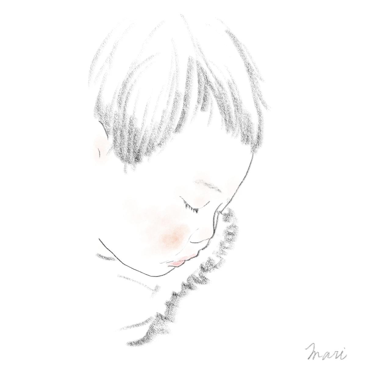 赤ちゃんの鉛筆似顔絵を描きます ご出産のお祝いに喜ばれています 似顔絵作成 ココナラ