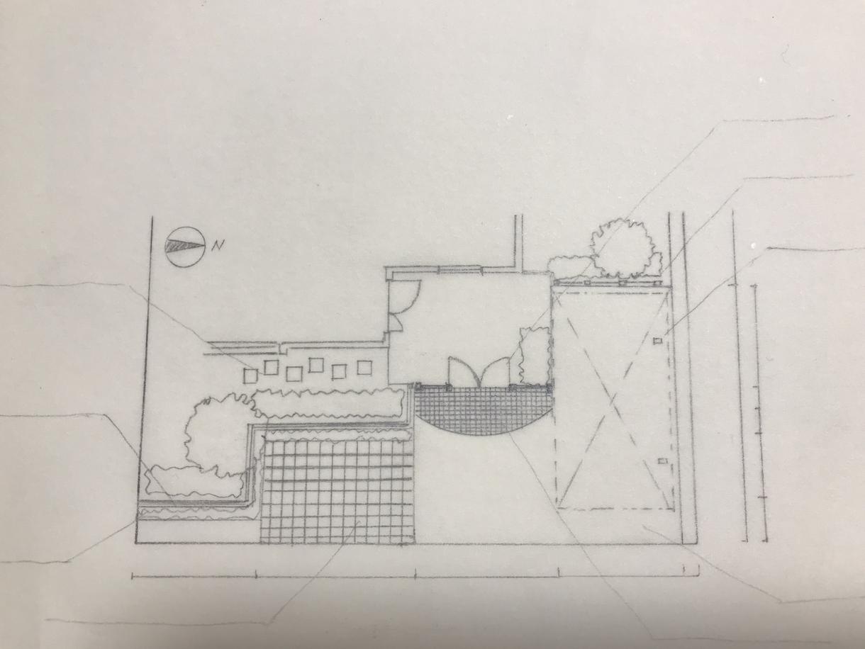 手描きで、造園外構平面図・図面描きのお手伝いします 図面描きする時間がない方、スタッフ不足の方々をお手伝いします