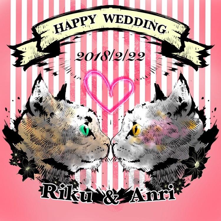 動物化ウェルカムボード、描かせていただきます 動物がお好きなご夫婦にオススメ!似顔絵での制作も可!