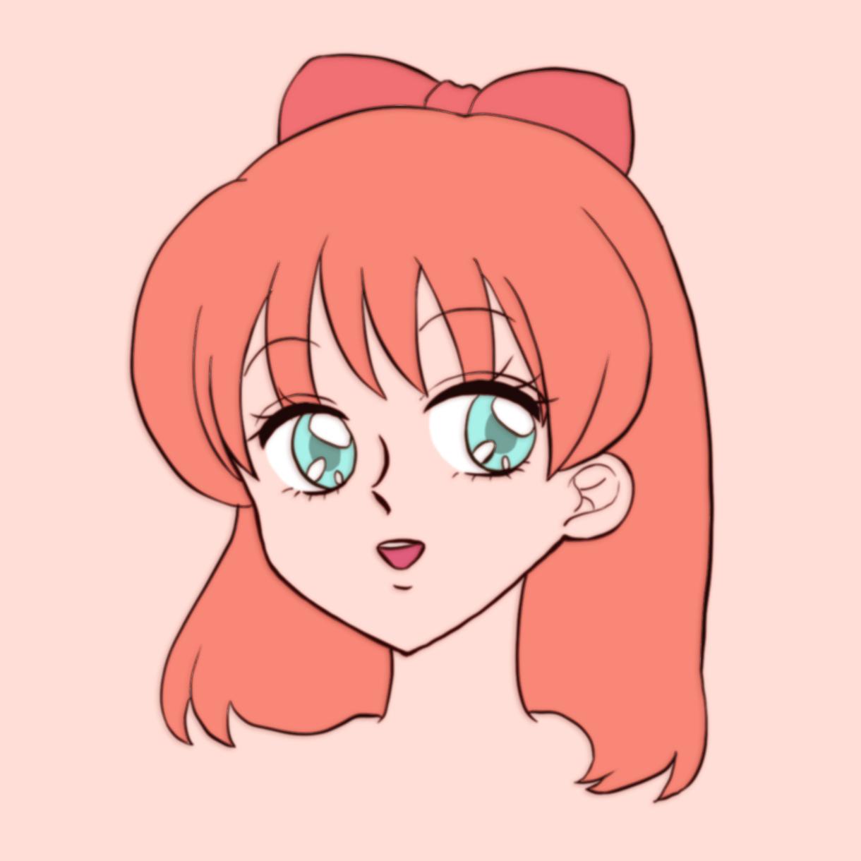 レトロ少女アニメ風アイコン描きます ちょっぴり懐かしくてキュートなアイコンで差をつけよう