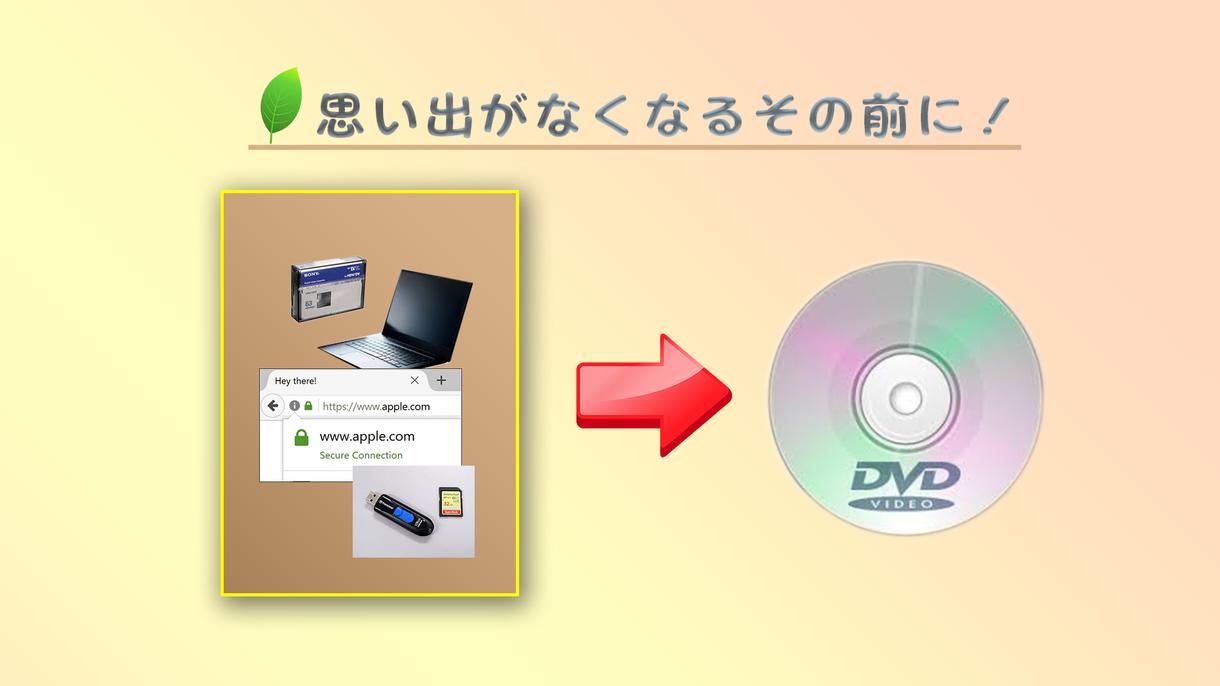 思い出をDVD化します 保存したい映像!壊れる前に!DVDへ!
