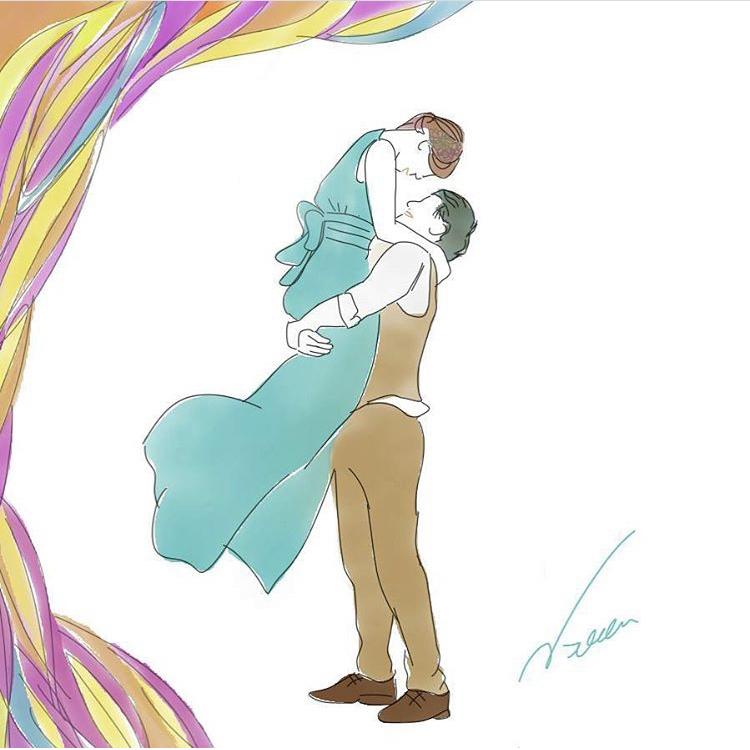 お洒落なニュアンス似顔絵描きます 大切な思い出のシーンを特別なカタチで残しませんか?