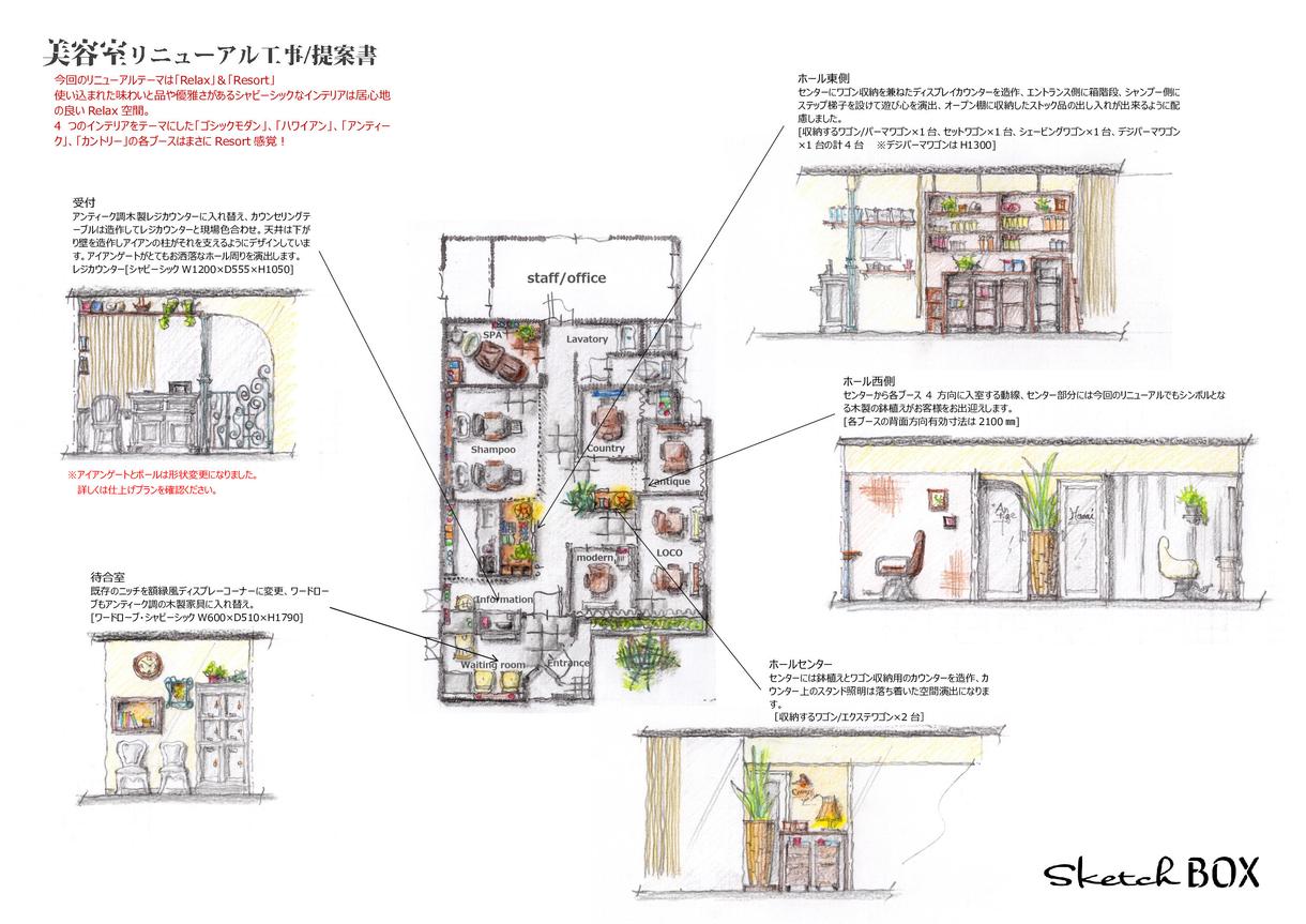 手描き提案書で店舗イメージの共有をお手伝いします 店舗オーナーや一般のお客様のプレゼン資料にお役立てください!