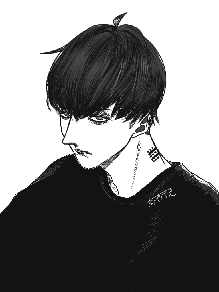 SNSなどに使えるモノクロイラストを描きます 存在感のある画面が引き締まるイラストです