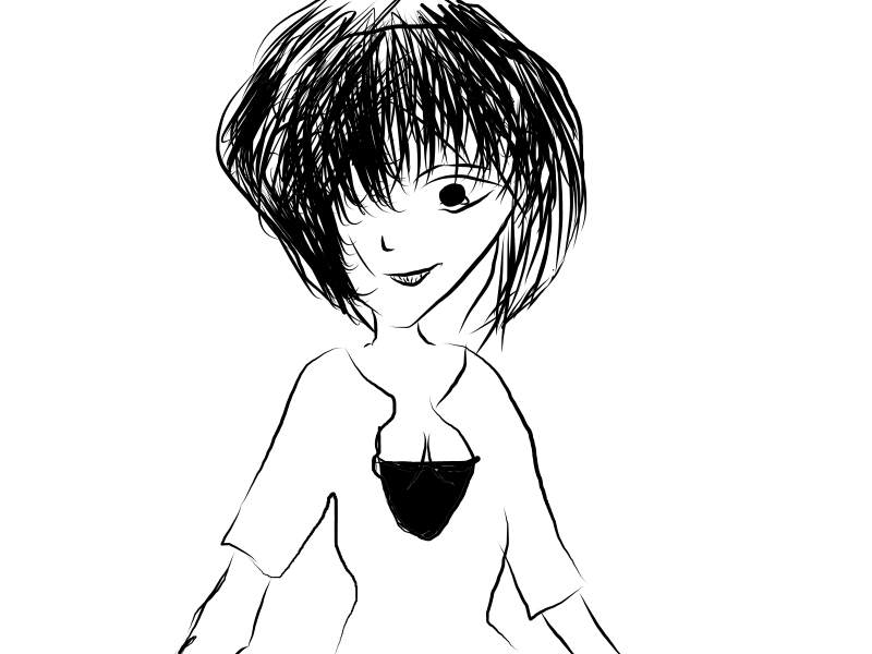 サムネのような、画風の人物イラスト描きます 素人風イラスト、シロートイラスト、そんな感じ