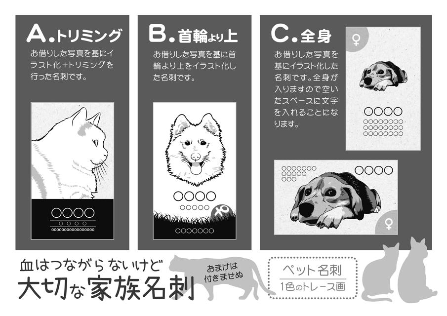 ペットのイラスト(トレース画)名刺作ります。