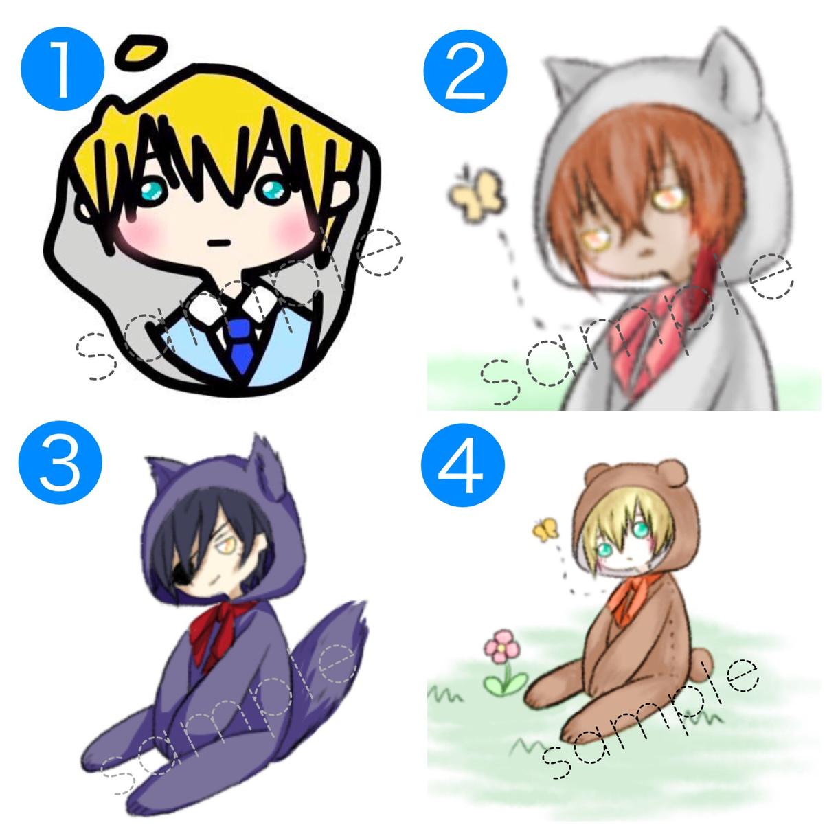 可愛いアイコンを描きます TwitterやSNSのアイコンを自分だけのオリジナルに