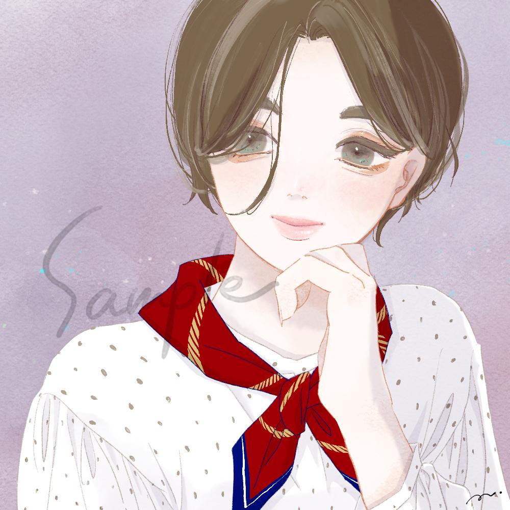 Snsアイコンに 女の子イラスト描きます 魅力的な女の子イラストをお描きします アイコン作成 ココナラ