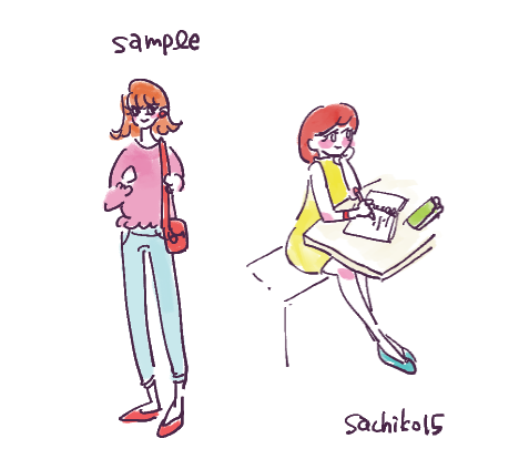 可愛いイラストお描きします お洒落可愛いコーデ画像などにいかがでしょうか?^^