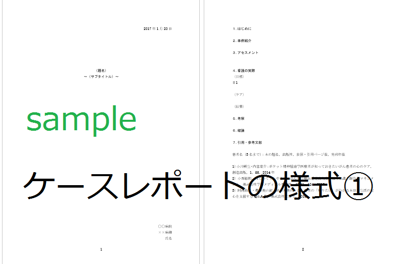 看護の資料作成 ケースレポートの作成を手伝います すぐ書き出せる 様式 書き方 実際の例をまとめてお送りします 論文 レポートのサポート ココナラ
