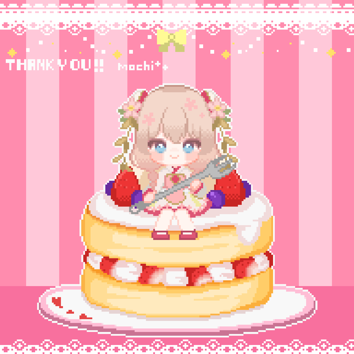 ドット絵ミニキャラクター×パンケーキをつくります Vtuber活動／個人用／プレゼント用にも！ イメージ1