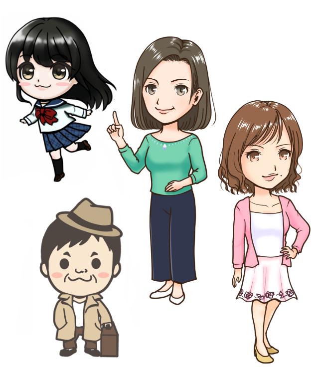 ちびキャラを描きます デフォルメキャラクター、似顔絵など