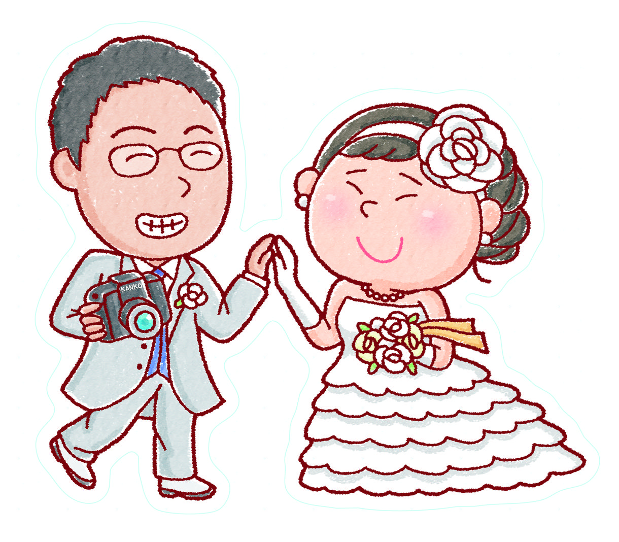 結婚式やウェディング用のイラスト描きます 結婚式に向けてイラストが必要な方へ♡どんな要望にも答えます!