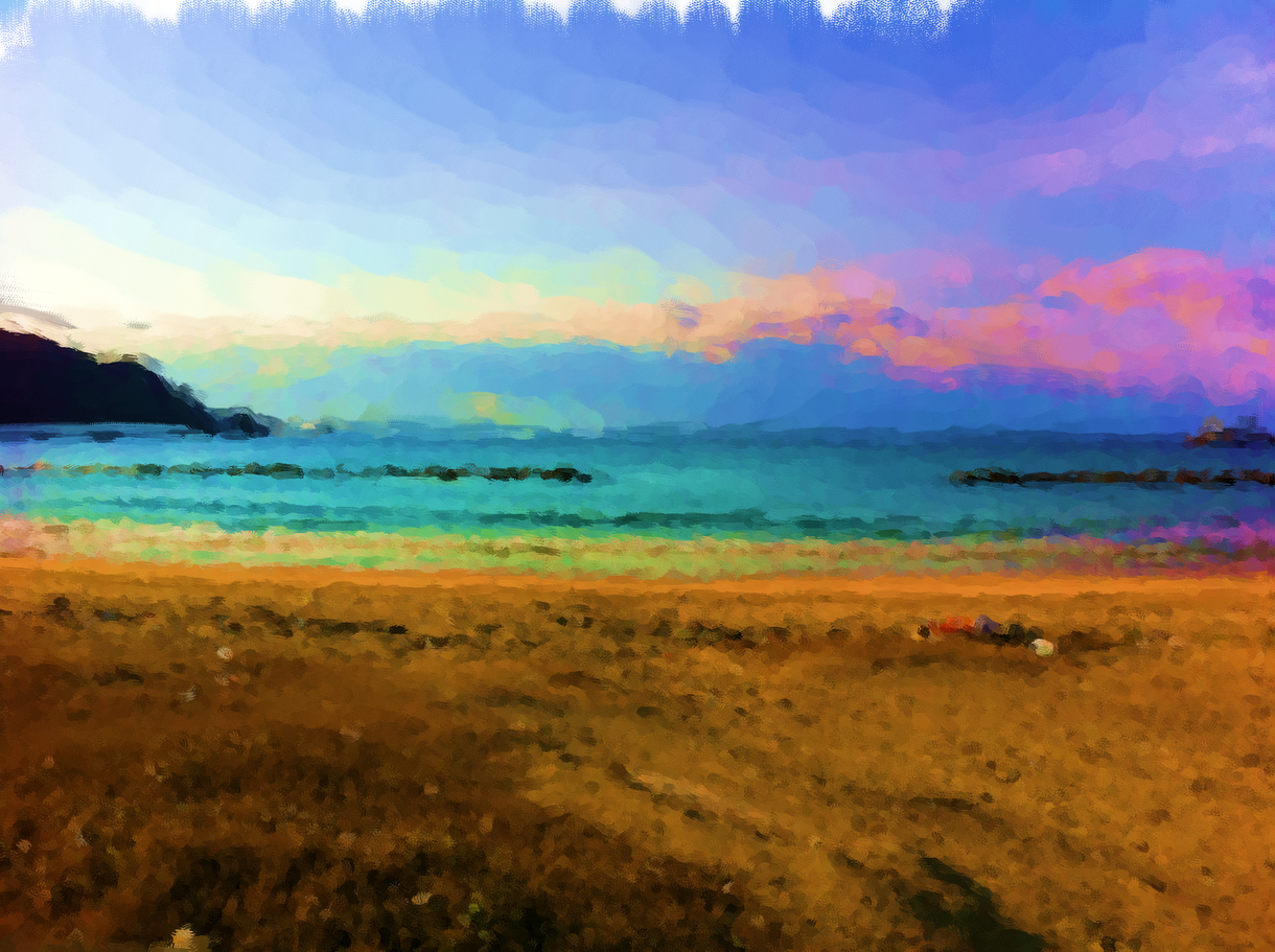 写真を絵にします 写真を絵に描いたような画像に加工します。