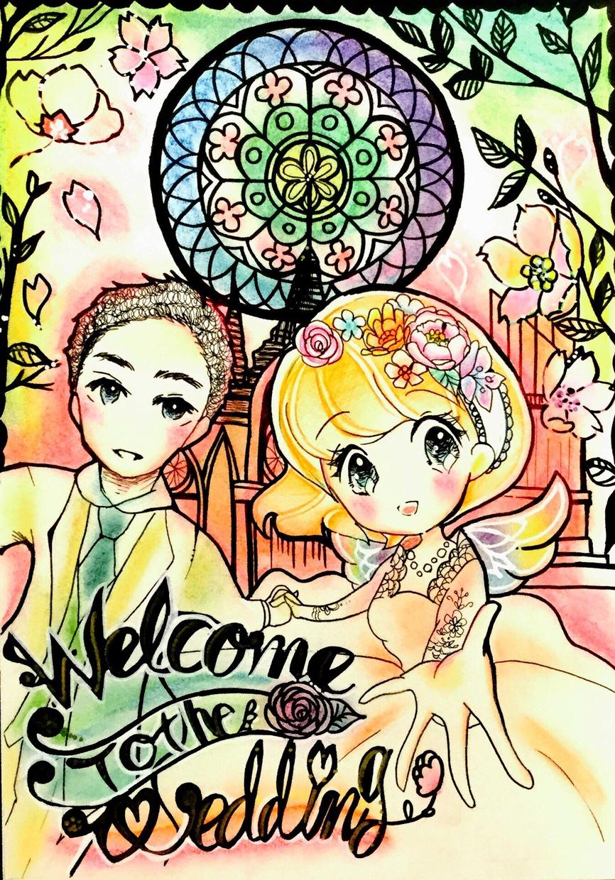 コミック調の可愛い似顔絵制作致します 【ウェルカムボード向け*プレゼントにも】