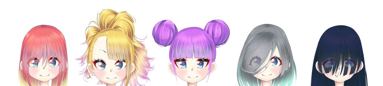 可愛い女の子キャラのアイコン描きます SNSアイコン、動画サムネイルに