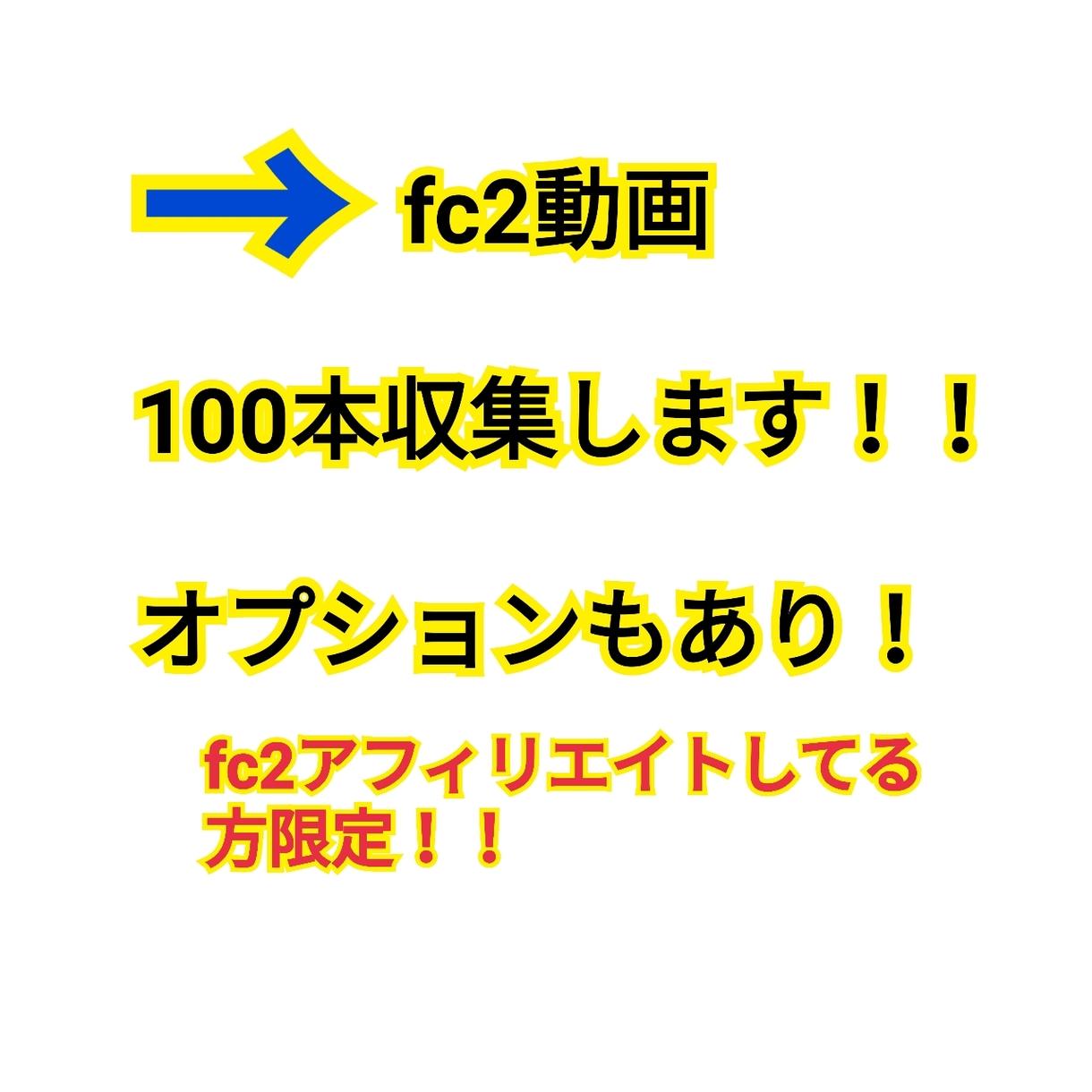 fc2動画の収集を100本します fc2動画アフィリエイトされてる方限定。