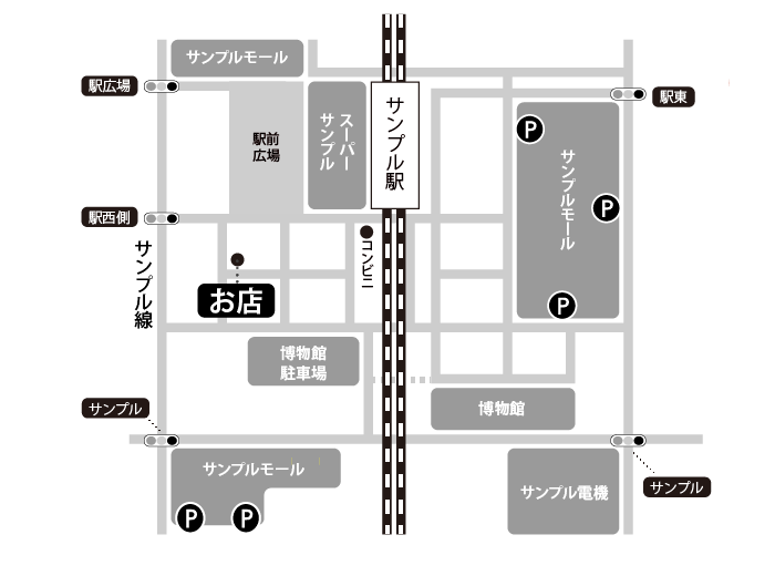 目的地〜駅への徒歩圏内＋α　地図制作をします 名刺やサイズの小さな紙面に入れる地図を作成します。 イメージ3