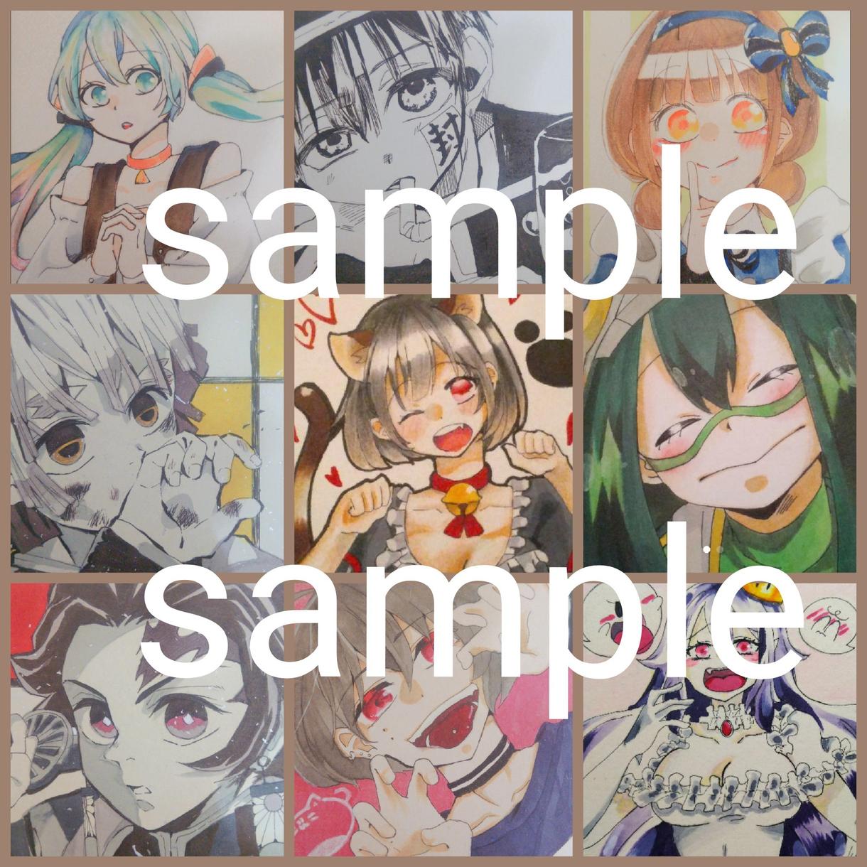 送料無料!!色々なイラストを手描きいたします 色紙または厚紙にオリキャラやキャラクターを描きます!
