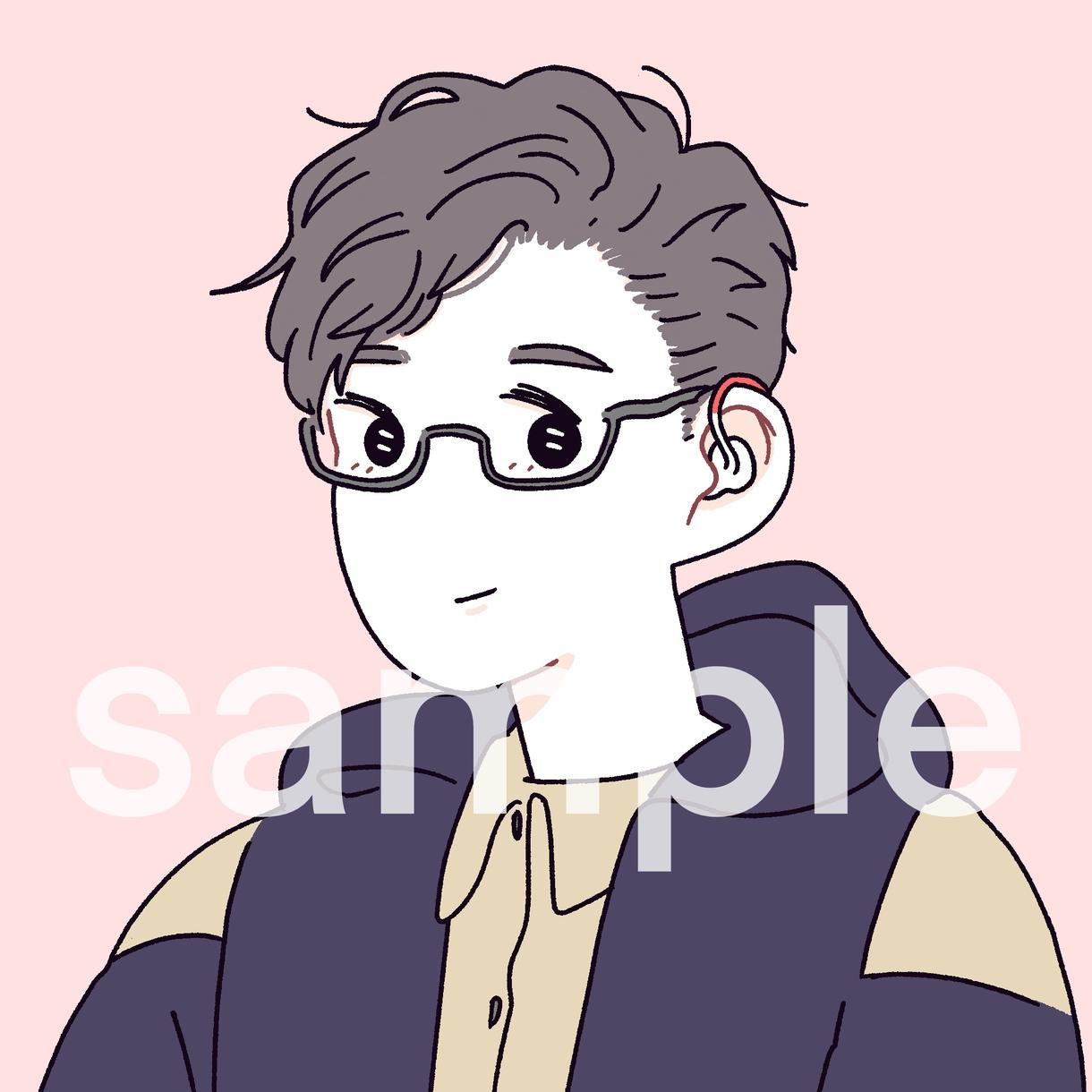 シンプルでクールなアイコン描きます お目目キラキラのシンプルなイラストです アイコン作成 ココナラ