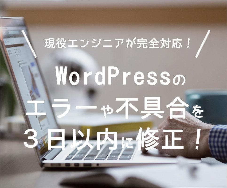 WordPressのエラー・不具合・バグ修正します 【3日以内に復旧できない場合は全額返金】現役エンジニアが対応