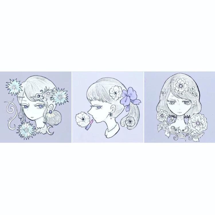 アイコン描きます 花と少女をモチーフにしたあなただけのオリジナルイラストを