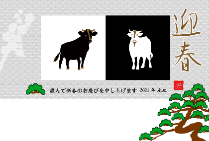 丑年のうしのイラスト年賀状の作成を承ります 丑年のウシのイラスト年賀状デザインが豊富です！ イメージ8