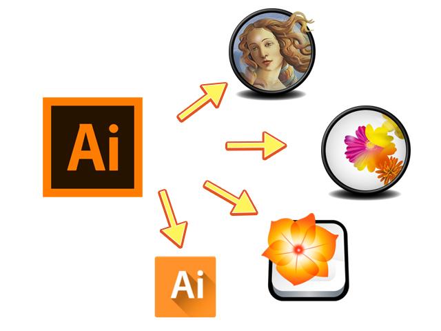 Illustratorのバージョンを変換します バージョンの新しいaiデータが上手く開かないときに