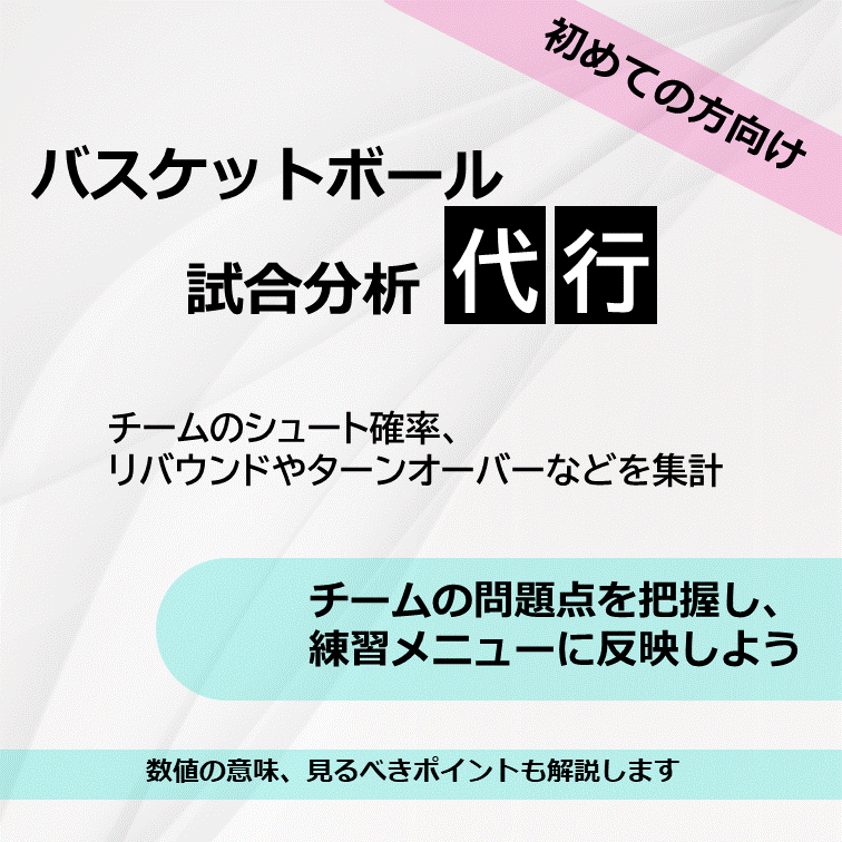 初めての方】バスケットボール 試合分析を代行します 時間のかかるスタッツ集計を行います イメージ1