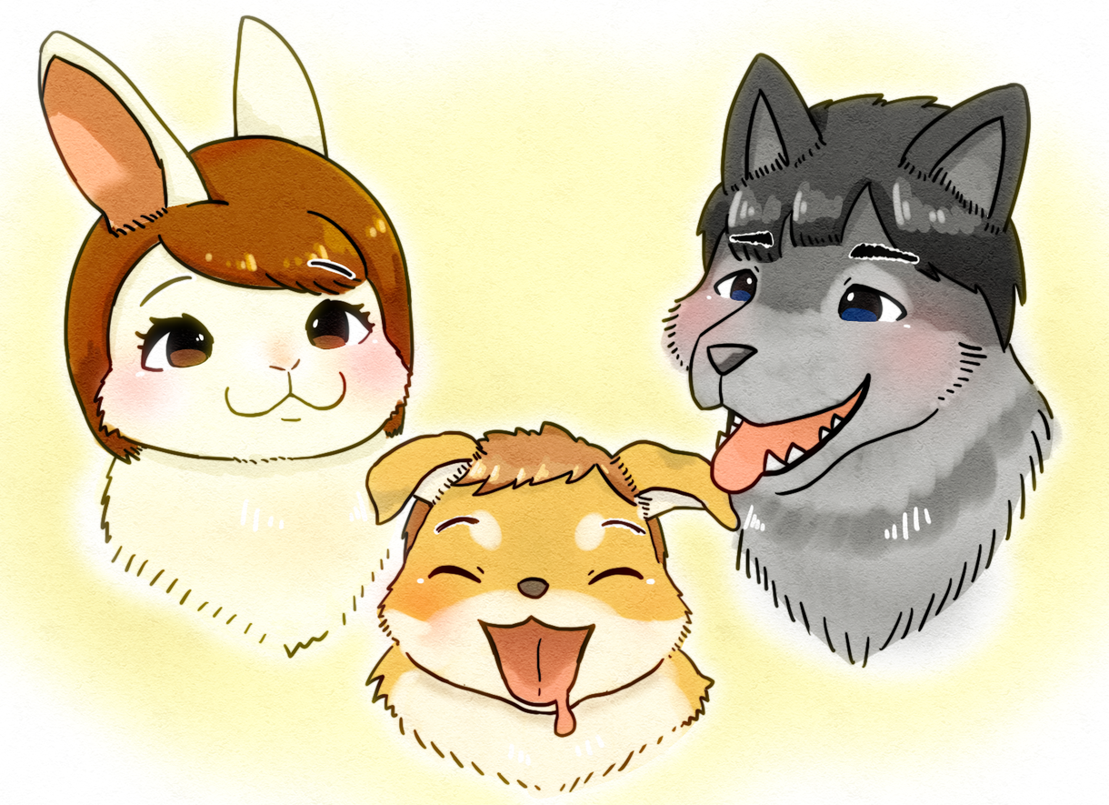動物に大変身★あなたをアニマル化してお描きします ツーショットもオススメ!記念やプレゼントにも最適!