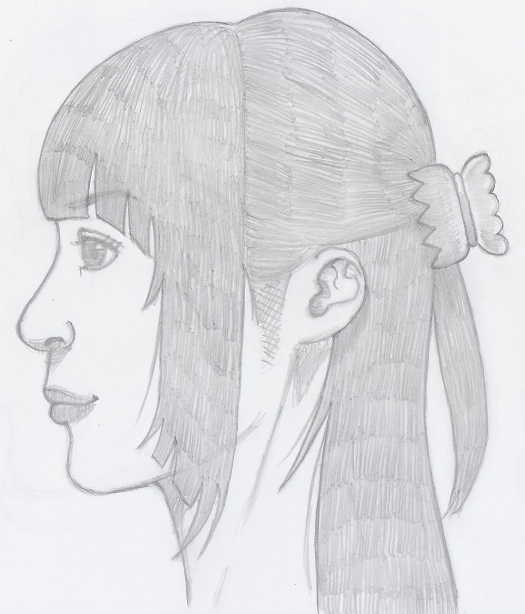 アナログイラストで女性の横顔イラスト描きます アナログのイラスト欲しい方にお勧めです。