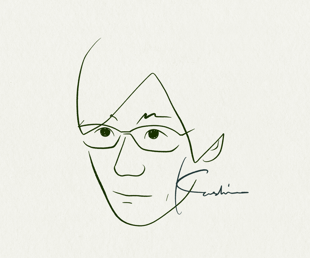 シンプルで流線の似顔絵イラスト書きます SNSのアイコンや、名刺などに!