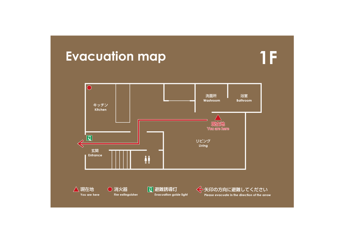 分かりやすい避難経路図を制作します 危険から身を守る為の避難経路図案内板 イメージ8