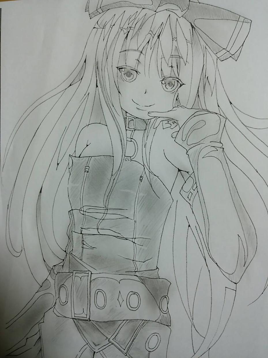 ぬりえ用にキャラクター絵を描きます
