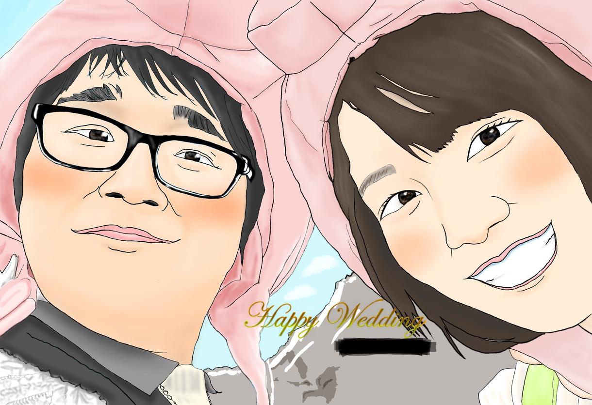 新しくデジタルで似顔絵描きます 結婚式、記念日、ペットなどのをデジタルイラストで描きます。