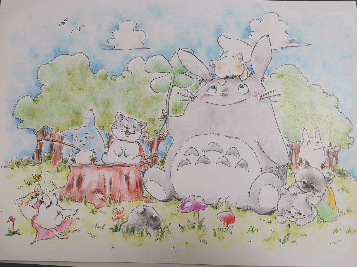 手描きでジブリ風の絵柄でイラスト描きます Snsアイコンや誕生日 記念日に世界で１枚の手描きイラストを イラスト作成 ココナラ