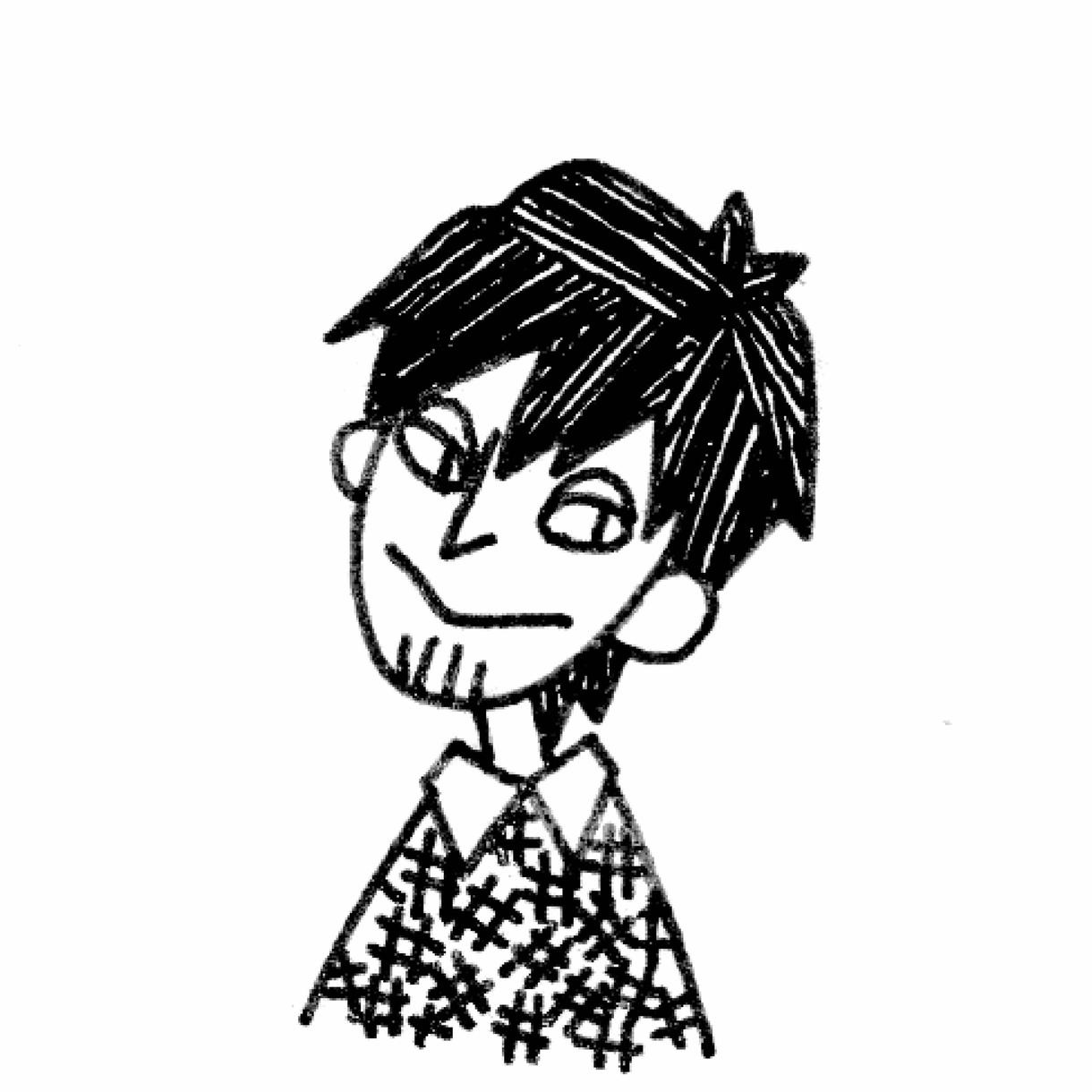 モノクロ似顔絵イラストお描きします 知人に見られて恥ずかしくないLINEアイコンにどうぞ。