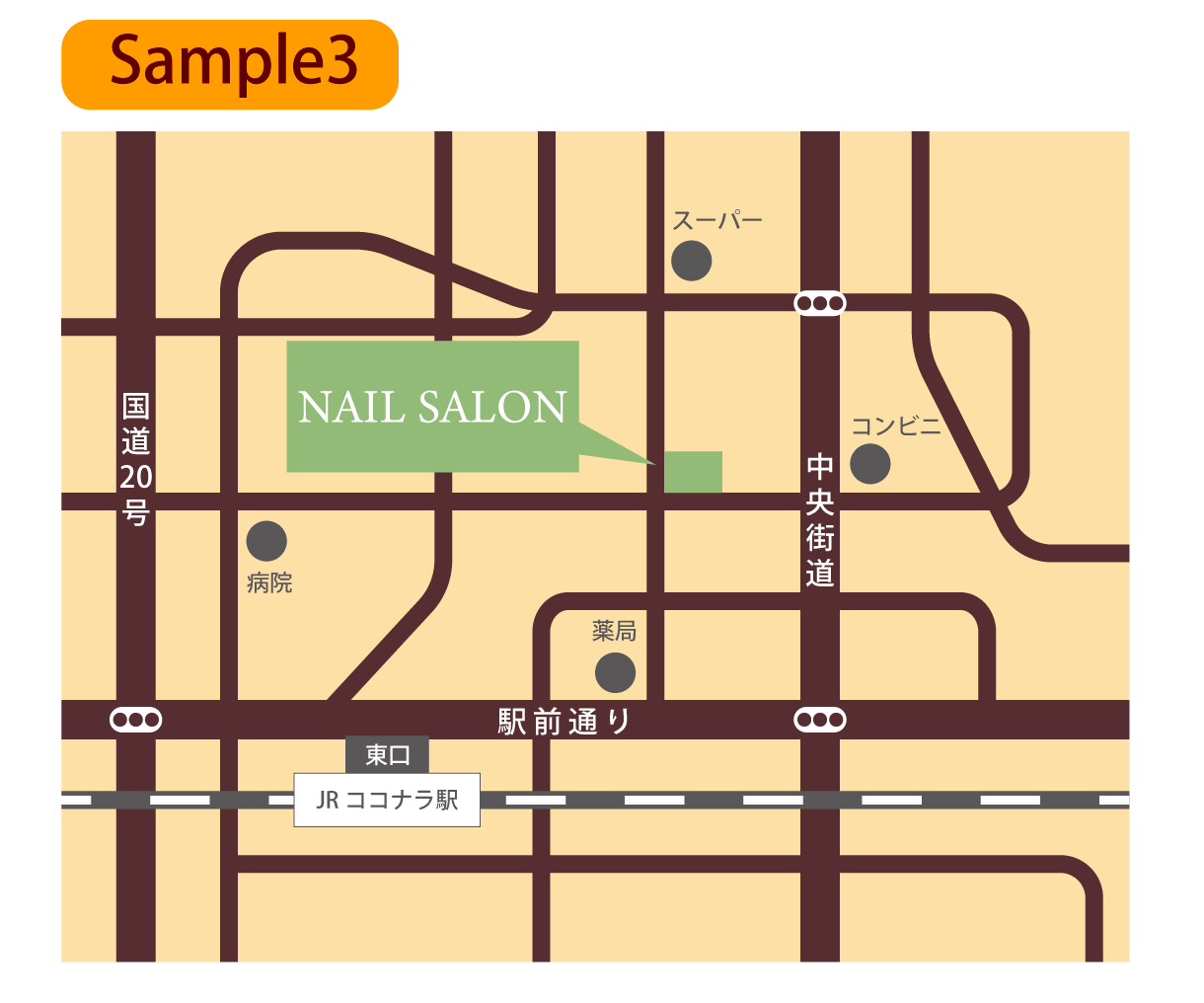 わかりやすいカラー地図作成します 名刺・ショップカード・チラシなど汎用的に使用できます！ イメージ4