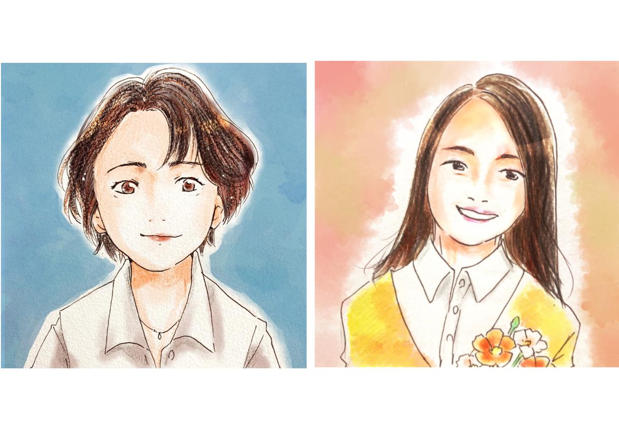 ☆世界で一点だけ 似顔絵 オーダー 綺麗な色鉛筆画